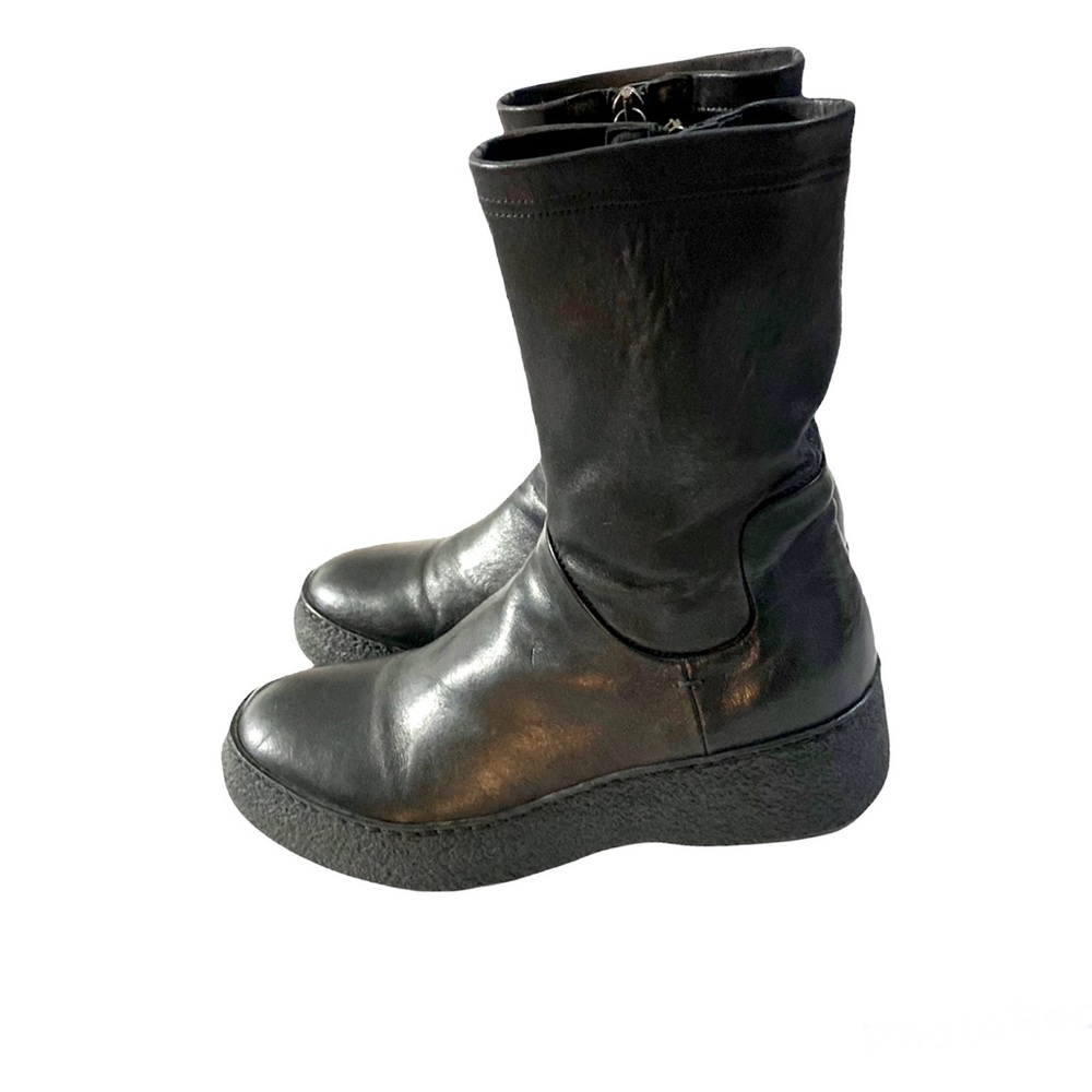 Pantanetti Leather & Stretch Vinyl Platform Combat Boots Sz 8 EUC - Picture 6 of 14